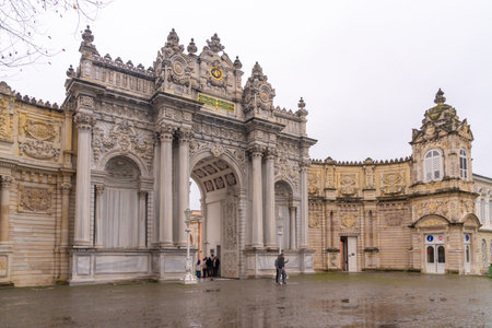 Entrance Gate of Dolmabahce Palace. Dolmabahce is the largest palace in Turkey. Travelの写真素材
