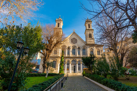 Saint Anthony of Padua Roman Catholic Church, Istiklal Caddesi. Istanbul, Turkeyの写真素材
