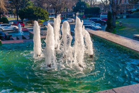Fountain in the city park in Istanbul. Turkeyの写真素材