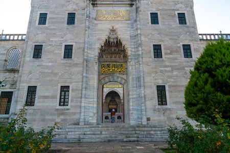 One of the entrances to the Sultan Suleymane Mosque. Istanbul, Turkeyの写真素材