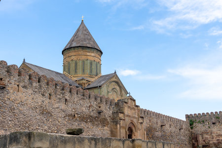 Svetitskhoveli Cathedral built in the 11th century in the city of Mtskheta. Travel in Georgiaの写真素材