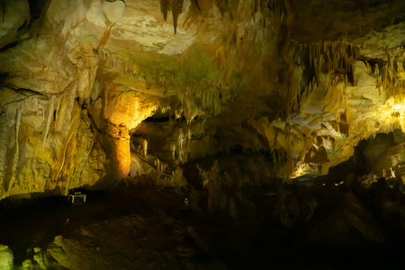 Cave at Sataplia nature reserve near Kutaisi, Imereti, Georgia. Travel
