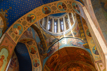 Frescos and murals inside the Sioni Cathedral, in Tbilisi. Religionの写真素材