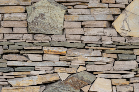 Rough Structure Stone Wall Background Texture. Texture of large stone wall.の写真素材