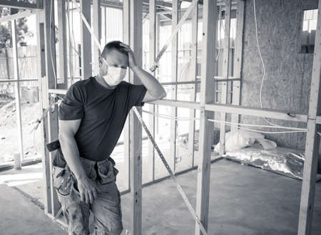 Coronavirus Outbreak Global economic Recession. Small business owner affected by the coronavirus outbreak. Freelance contractor being impact by COVID 19 with loss of money, employees and no supplies.の写真素材