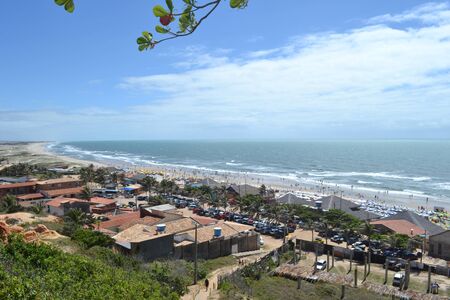 Top view of the beach of Morro Branco Cearaの写真素材