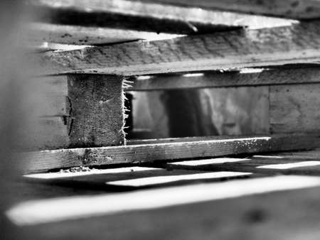 Wooden pallets, wood texture background, treated wood, close-up photo, industrial pallet,...