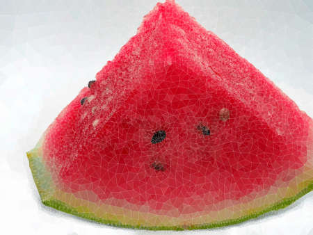picture red-pink watermelon, abstract triangular effect, triangles border, artistic background idea...
