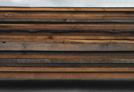 wood texture background, group of wooden boards on top of each other, horizontal symmetry,...
