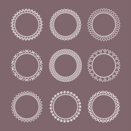 set of lace frames. vintage, geometric, different shapes.のイラスト素材