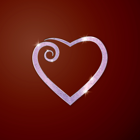 Heart for greeting card. Decorative ornament for holiday greeting card for Valentine's Day, wedding, birthday, declaration of love. Vector illustration.のイラスト素材