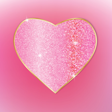 Beautiful heart. Glitter texture. For background, card decoration Vector illustrationのイラスト素材