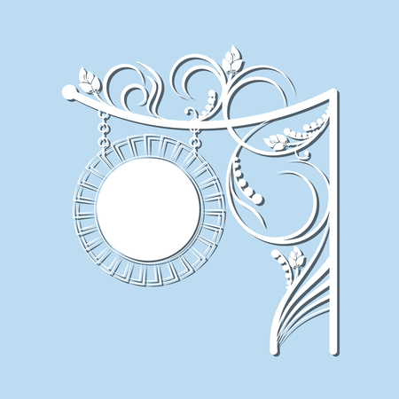 A signboard for decorating your ideas. Can be used as a frame, signboard. Vector.のイラスト素材