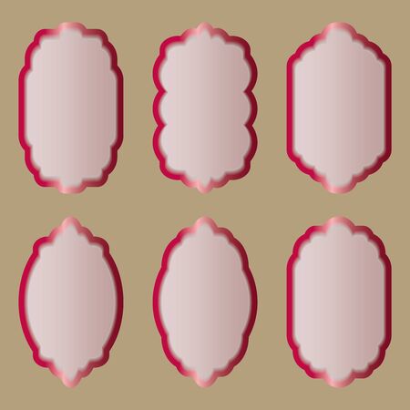 Set of colorful frames of different shapes. Vectorのイラスト素材