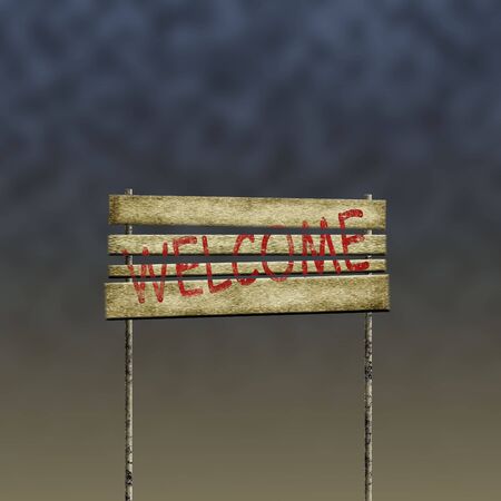 Road sign welcomeの写真素材