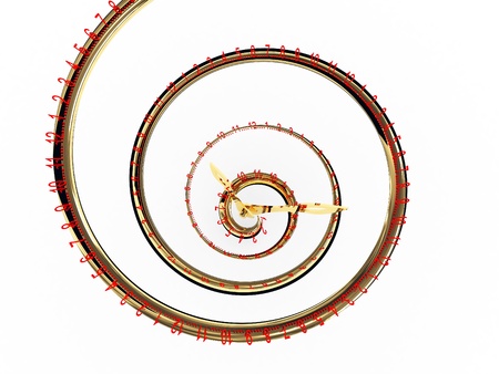 Infinite time isolated on white background. 3D abstract imageの写真素材