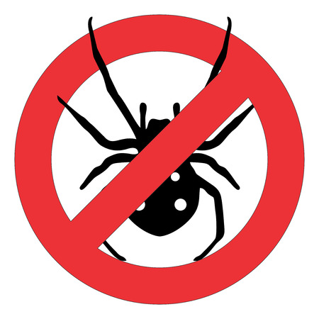 Forbidden sign of a black spider.のイラスト素材