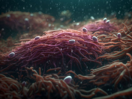 AI- Generated 3D Illustration of a beautiful bacteria that is found in fresh waterの素材