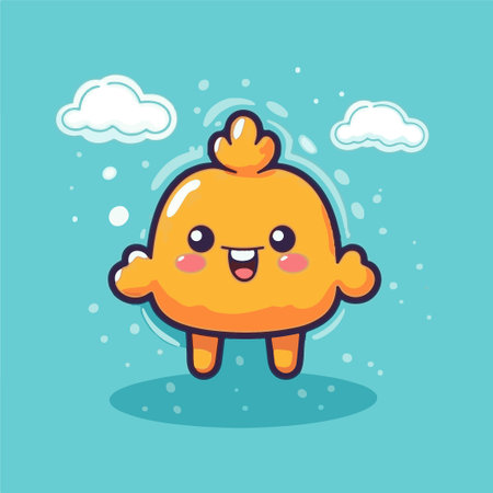 Cute orange bread cartoon character vector illustration. Cute orange bread character vector illustration.のイラスト素材