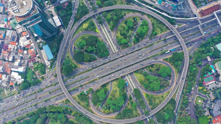 aerial view of semanggi bridge in jakarta selatan