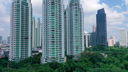 apartments in Jakarta are surrounded by houses and the weather is cloudy