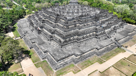 Borobudur Temple at Yogyakarta Java Indonesia. Borobudur Temple is one of the most visited temple in...