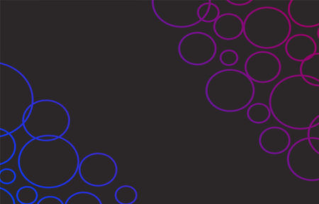 Abstract geometric background with circles in purple and black colors. Vector illustration.のイラスト素材