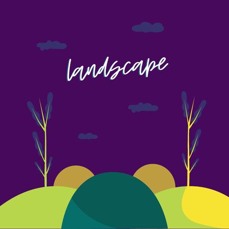 Fairytale landscape. Bright background.のイラスト素材