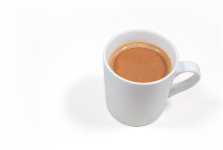 Tea milk cup on a white background with clipping pathの写真素材