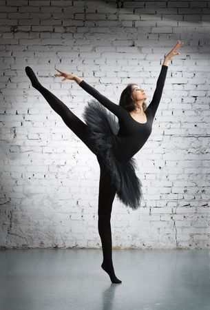 cute, young and beautiful ballet dancer posing の写真素材