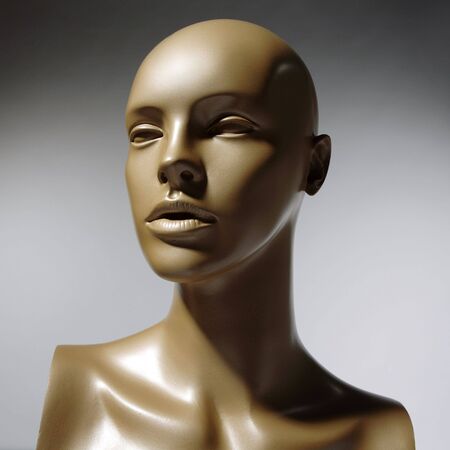 beautiful mannequin standing alone on the light white backgroundの写真素材