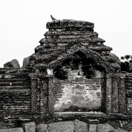 Fine art photography of Indian region named Hampi  in contrast black and white editionの写真素材