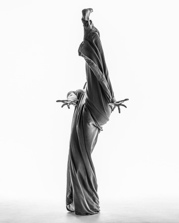 Beuatiful female dancer. White backgroundの写真素材