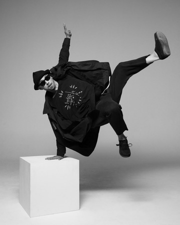 cool looking hip-hop dancerの写真素材