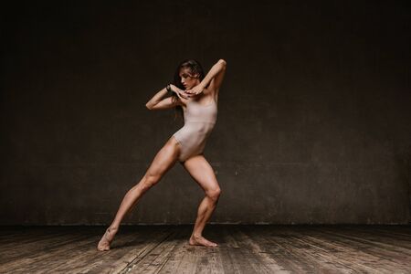 the modern ballet dancer dancingの写真素材