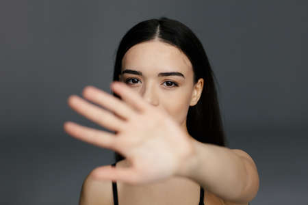 Young beautiful glamour woman faceの写真素材