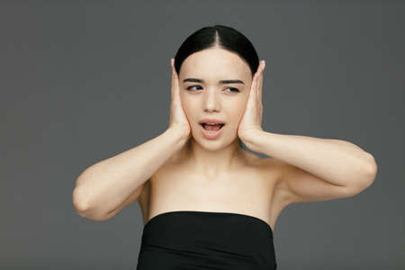 Young beautiful glamour woman faceの写真素材