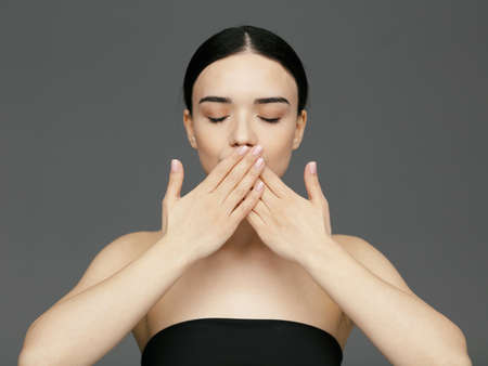 Young beautiful glamour woman faceの写真素材