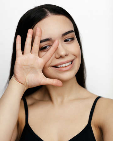 Young beautiful glamour woman faceの写真素材