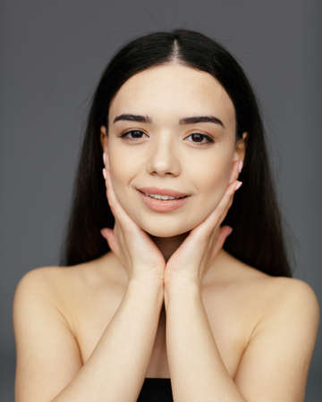 Young beautiful glamour woman faceの写真素材