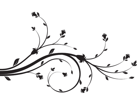 Floral ornament pattern curves. Vector illustration on white background.のイラスト素材