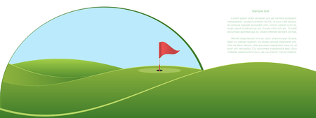 Golf course. Site header and banner design. Vector illustration.のイラスト素材