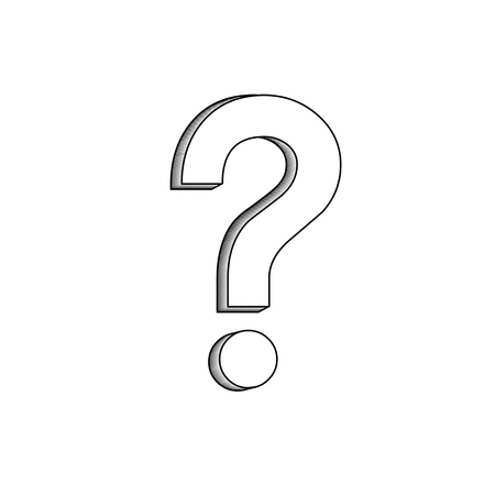 Black question mark on a white background. Vector illustration.のイラスト素材
