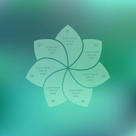 Eco infographic. Flower petals on a green background. Vector illustration for design website, posters, brochures.のイラスト素材