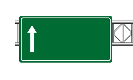 Green highway sign board. Isolated vector illustration on white background.のイラスト素材