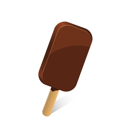 Ice cream in chocolate. Vector illustration, isolated, detailed.のイラスト素材