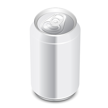Aluminum can on white background. Vector illustration.のイラスト素材