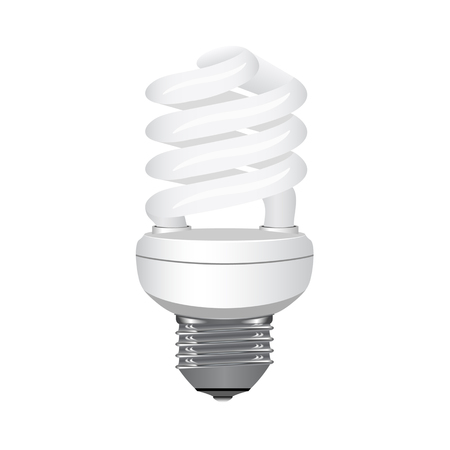 Energy saving light bulb on a white background. Vector illustration.のイラスト素材