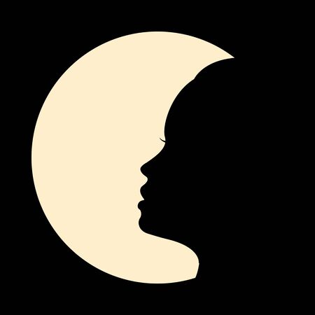 Female silhouette on a white background. Vector illustration.のイラスト素材