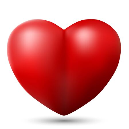 Red heart icon on a white background. Vector illustration.のイラスト素材